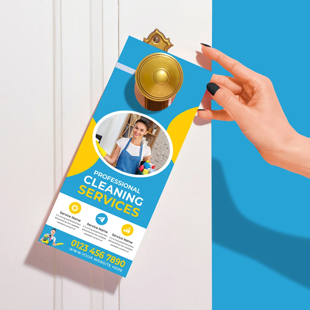 Custom Printing Door Hanger,reusable Paper Door Signs,promotional Real Estate Tear-off Tag