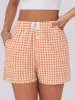 Plaid bianco arancione