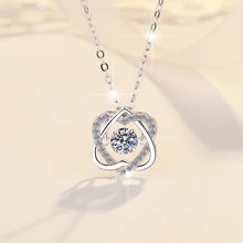 Fine Jewelry Elegant Design 0.5Ct Heart S925 Sterling Silver VVs1 Moissanite  Heart Pendant Necklace Exquisite Gift of Women