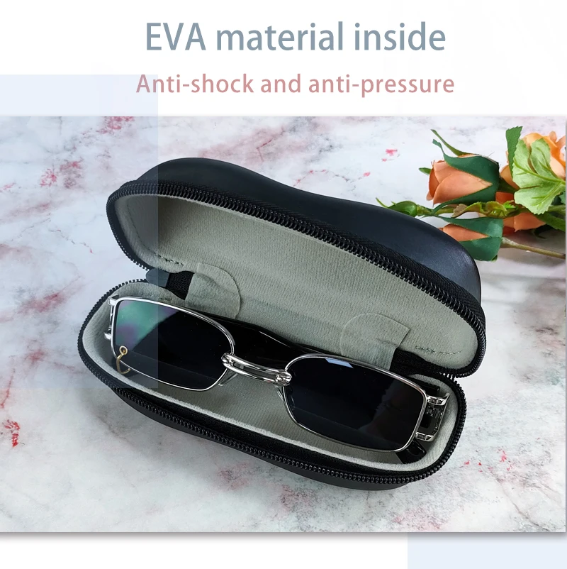 Small Outdoor Custom Logo Sunglasses Case Leather Waterproof PU Carrying Hard EVA Sunglasses Box Case factory