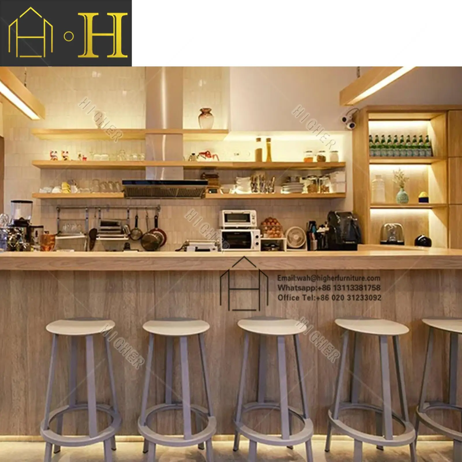 Fashion Design Coffee Juice Snack Sushi Fast Food Restaurant Home Bar Counter for Coffee Shop