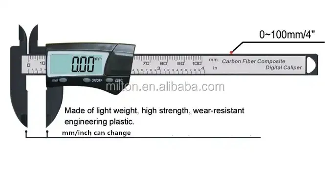 Super LCD 0-100MM 4inch Mini Digital Caliper Electronic Plastic Vernier Caliper