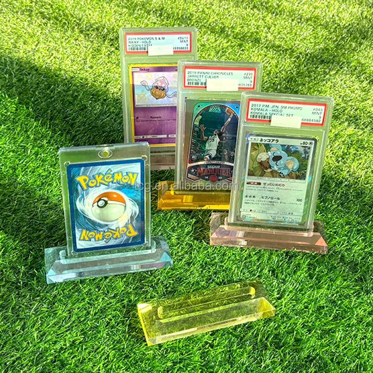 pokemon graded card stand PSA Grade Card Pokémon Slab Single Pokeball Holder
