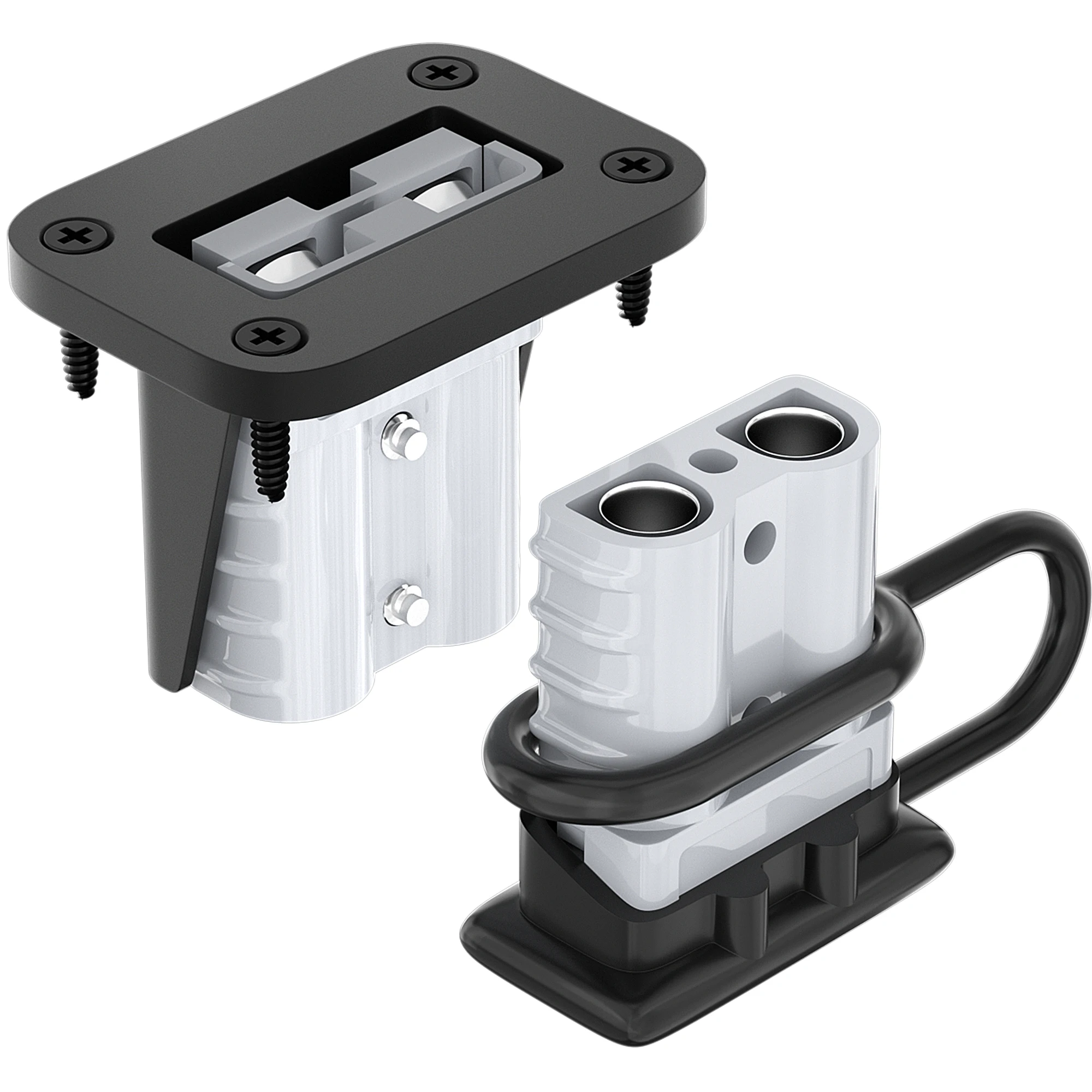 KingYH Connettore Batteria 50A 600V Carrello elevatore Elettrico di Ricarica Spina Linea con 10 AWG O-Ring Cavo di Prolunga Batteria Collegare Connettore Rapido