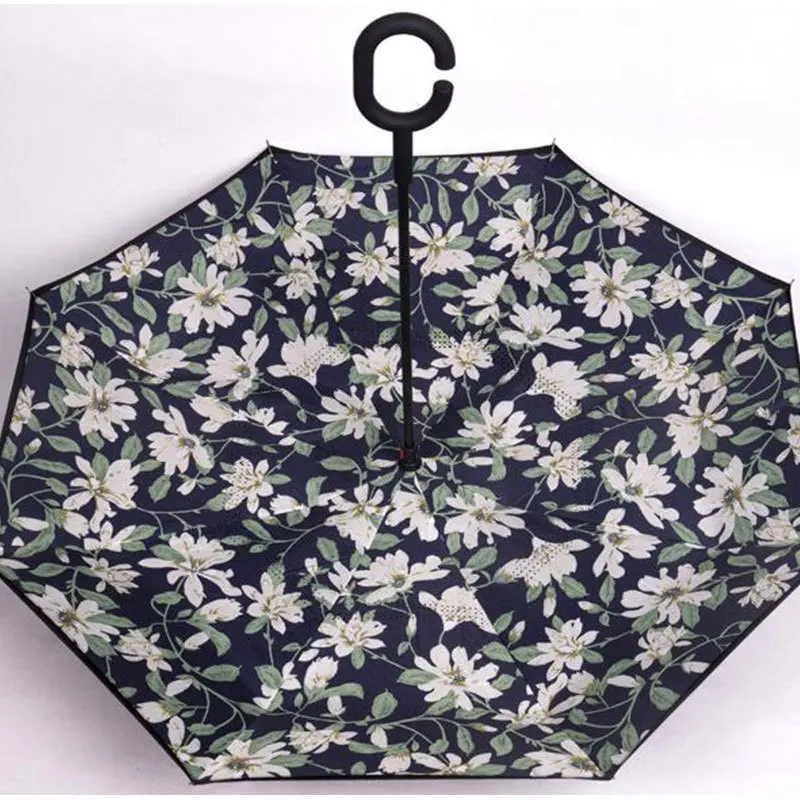 C-образная ручка, ветрозащитный двухслойный дорожный зонтик, зонтики, автомобильный двусторонний зонтик с логотипом