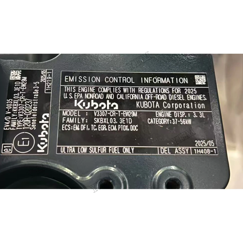 Complete Engine Assembly 52.6KW 2600RPM For Kubota V3307-CR-T-EW29M