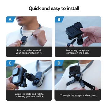Telesin New Technology Magnetic Silicone Neck Holder 2.0 for Go Pro 13 / DJI / Insta360 Cameras Neck Hanging Bracket Mount detail image