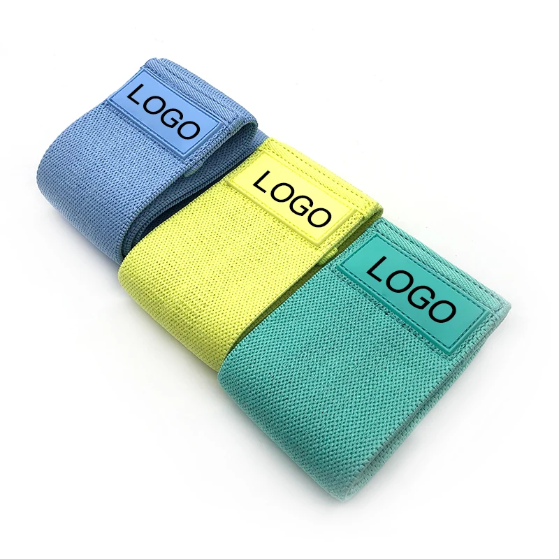Stock Color Fabric Exercise Band Rubber Resistance Booty Band Fitness Loop Band Set