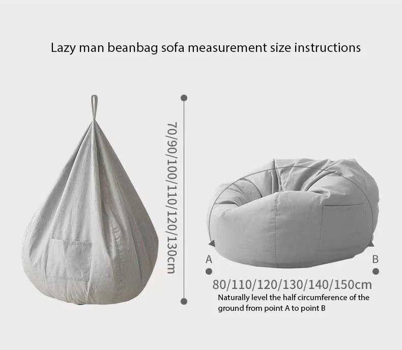 OEM Foldable Fabric Sofa Cover Multifunctional Stretchable Leisure Bean Bag With Armrest Lazy Sofa(No Fillings )