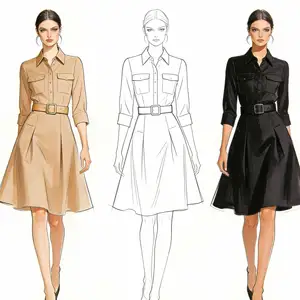 Sweet Style Casual Dress Loose Fit Breathable & Anti-Wrinkle Customizable