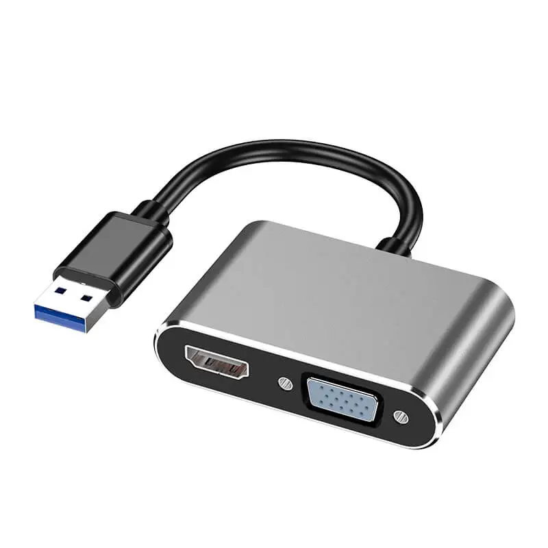 Адаптер farsins USB 3,0 для HDMI 4k female VGA female 2 в 1 hub 0,2 m