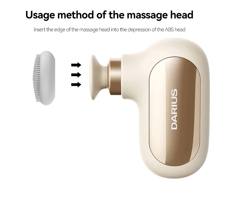 Darius Customized Electric Pocket Size Mini Massage Gun Mini Fascial Gun Massager with 5 Heads Pocket Mini Portable Fascia Gun