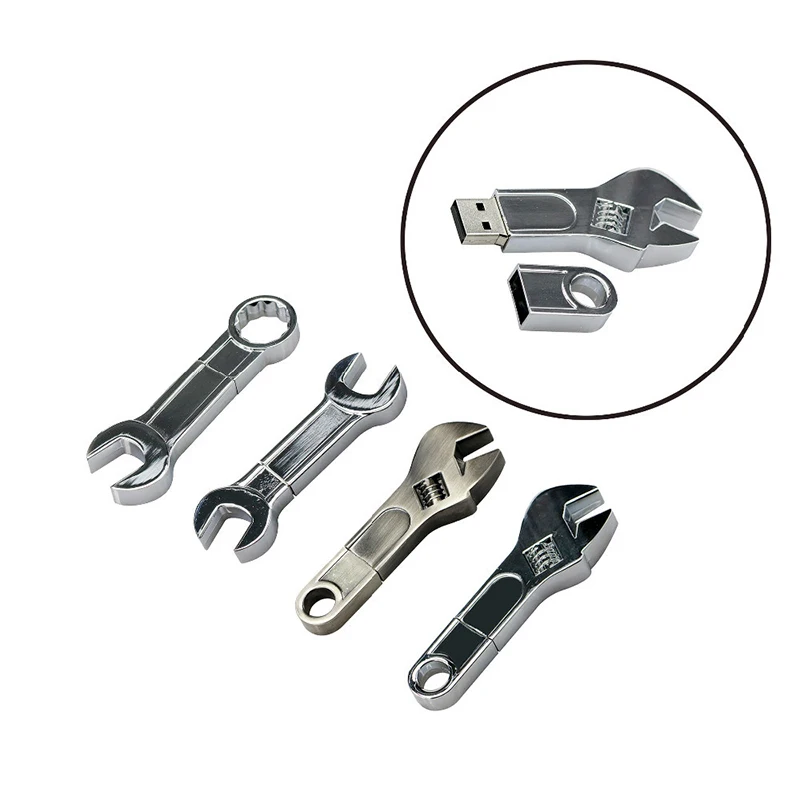 Gitra Factory Shenzhen 4GB USB 2.0 Flash Memory Pen Drive Hand Tools Spanner & Wrench Custom Laser Logo 8/16/32/64 GB Options