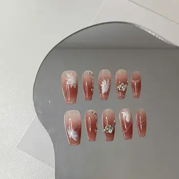 Newest style  gradient color special acrylic finger nails with diamond