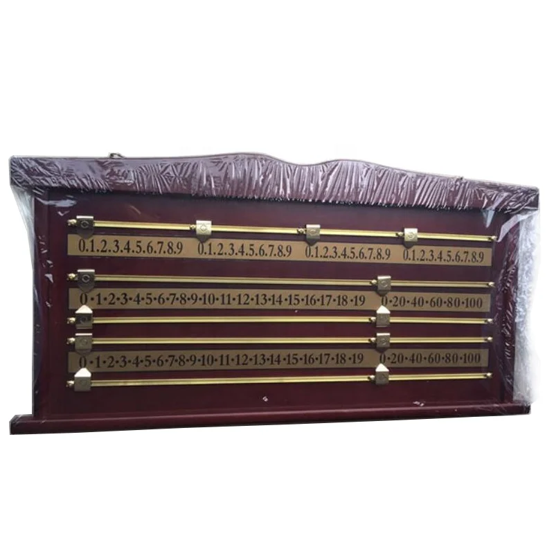 Billiard Manual Counter Deluxe Wooden Snooker Scoreboard With Copper Slider