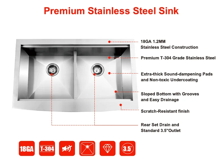 Two Waterfall &  Single-Bowl  Sink Handmade Stainless Steel Durable Scratch-Resistant Smart Kitchen Sink factory