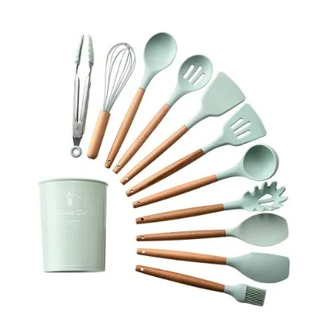 Silicone Spatula Set kitchenware tool set with bucket 12pcs Heat Resistant Non-Stick for Cooking