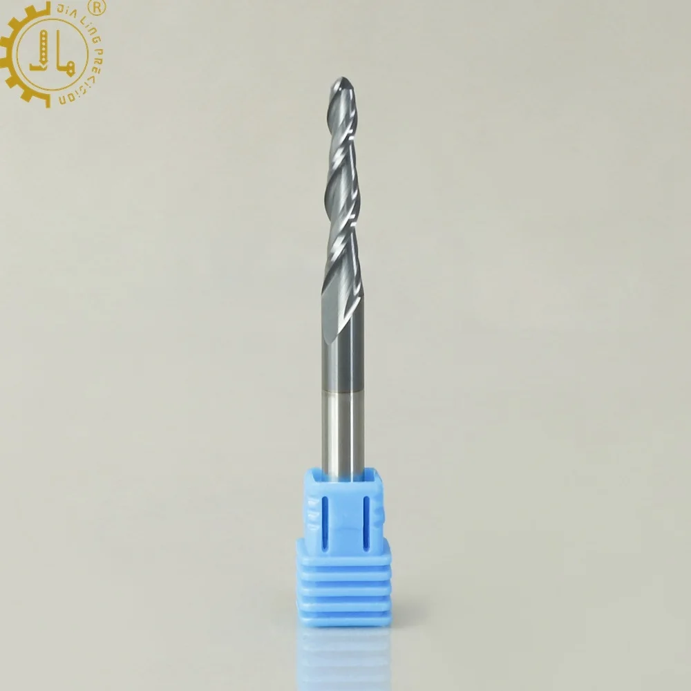 Conical Ball Nose Tapered Ball Nose Endmills Carbide Hrc65 Taper End