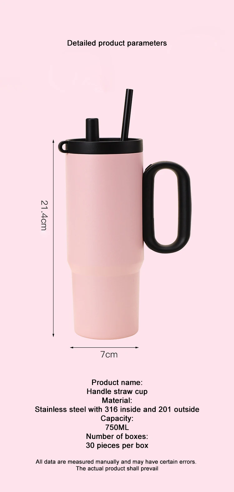 Wholesale Custom Stainless Steel Insulated Leak Proof Lid Travel Tumbler with Handle
