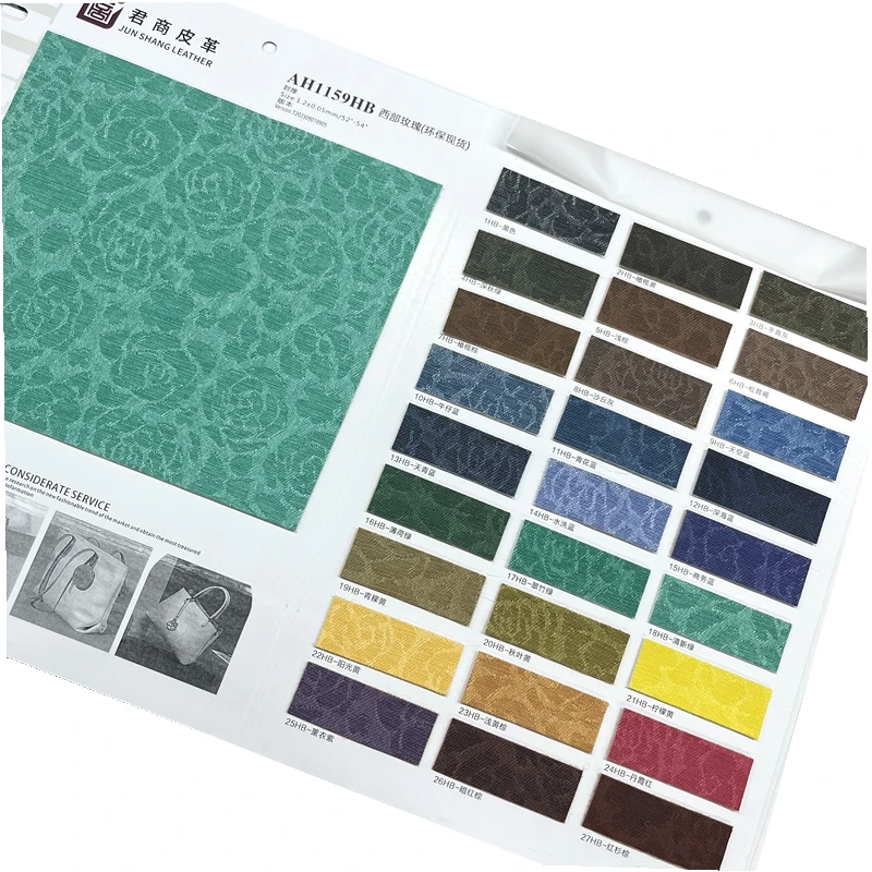 Embossed  Flower  Synthetic Vinyl Semi Pu Leather Fabric Flower Faux Leather for Handbag and Upholstery