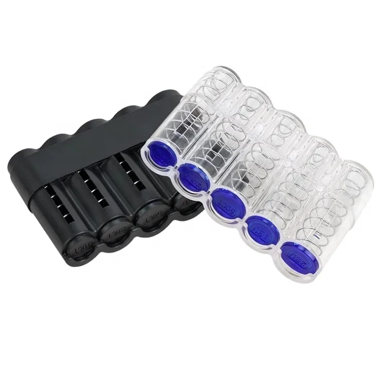 Заводская оптовая продажа коробка для управления классификацией монет евро цилиндрическая пластиковая с 5 отверстиями