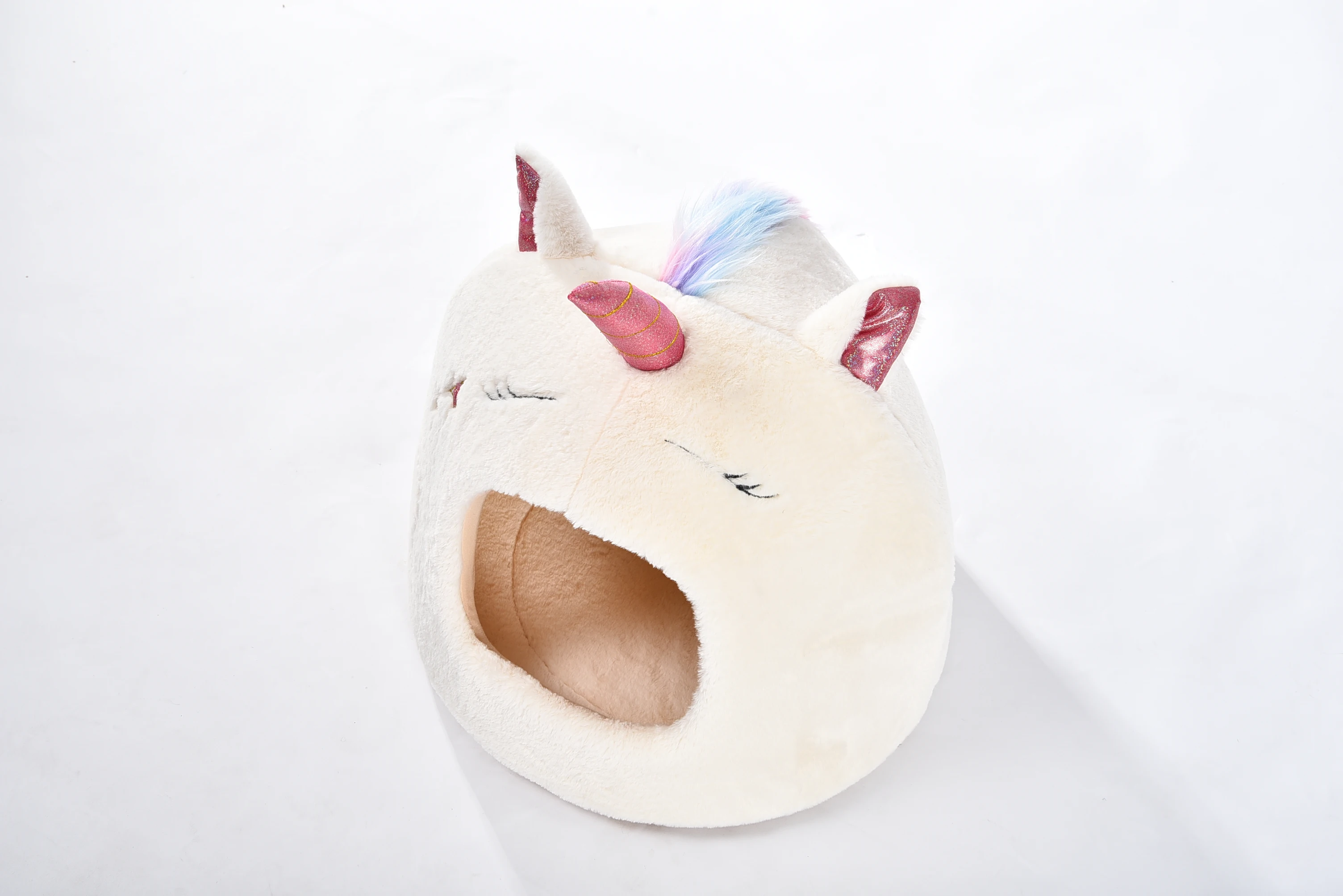 Summer Monsoon Pet Unicorn Shape Conmfort Beds Soft Dog Puppy House Cat Cave Bed