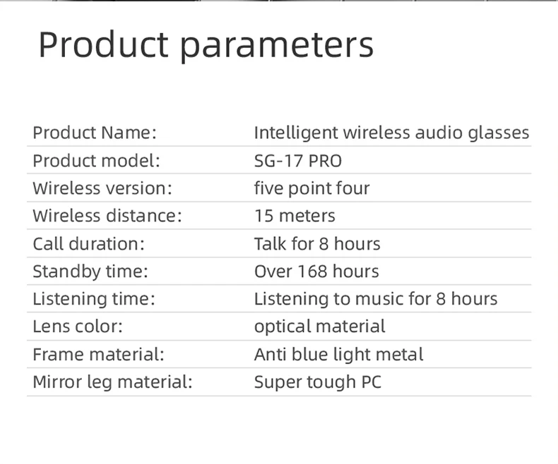 Welcome OEM Order, Factory Whole Selling Sg17 Pro Men Smart Glasses Bt Call Waterproof Intelligent Noise Reduction Music Play Sunglasses Smart Wearable Headset 2025 - Buy Music Smart Glasses smart Wearable Headset outdoor Sunglasses