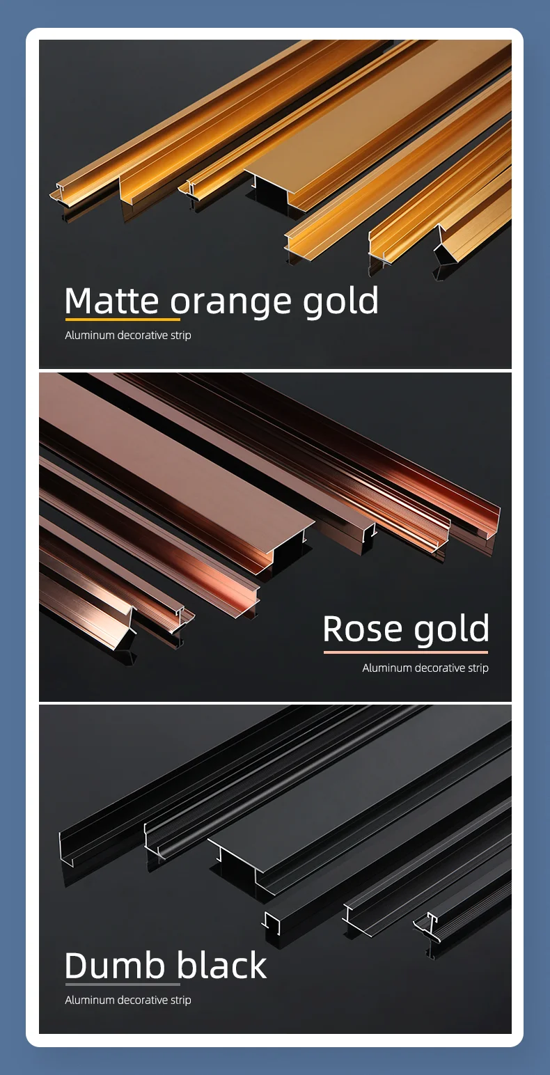 Aluminum Alloy Corner Edge Closing Line Wainscot 9 12mm 18 Iline Wood
