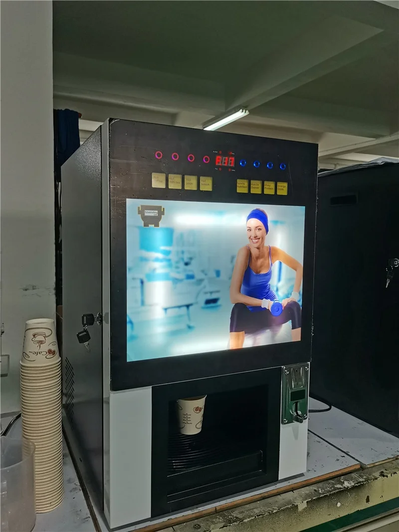 スポーツシェイクドリンク自動販売機付きプロテインディスペンサー