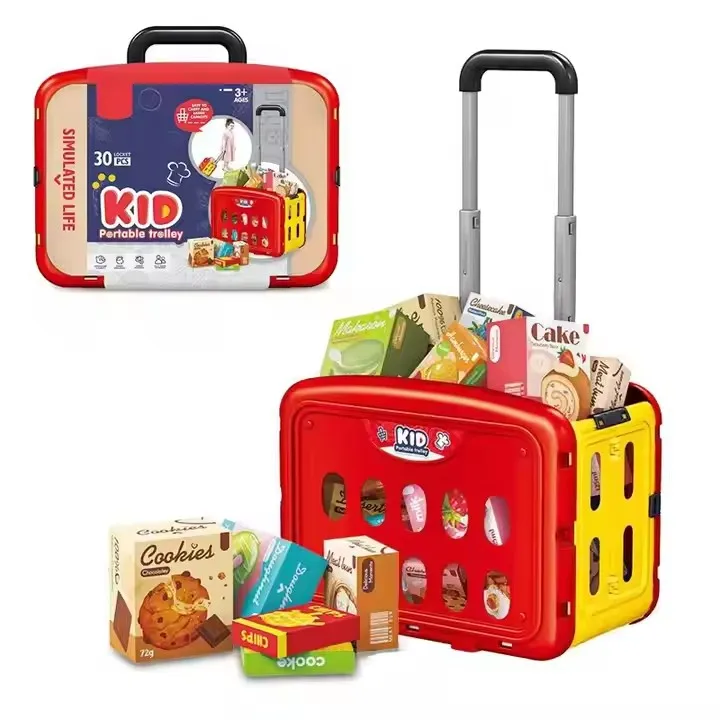 QW высококачественные оптовые продажи дети играют дома притворяясь игрушками организуют и трансформируют тележки для покупок многопользовательская игра