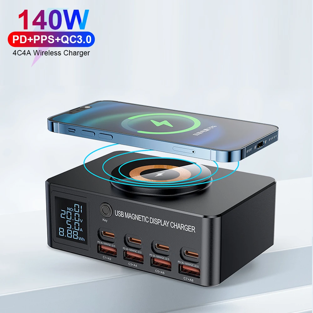 Fast Charger Block, 15W Desk Charger Adapter, Fast Charging Desktop Multiple Usb Station C 4 Ports And 2 Type For Device