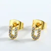 u-english letter stud earrings