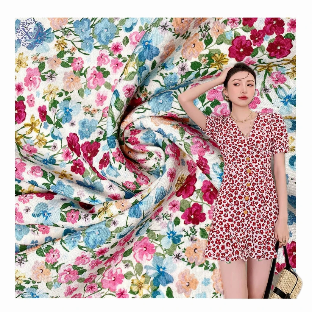 Органическая стрейчевая атласная Цветочная хлопчатобумажная ткань с принтом индивидуальный дизайн цифровая печать для женских платьев рубашки тканая техника для девочек