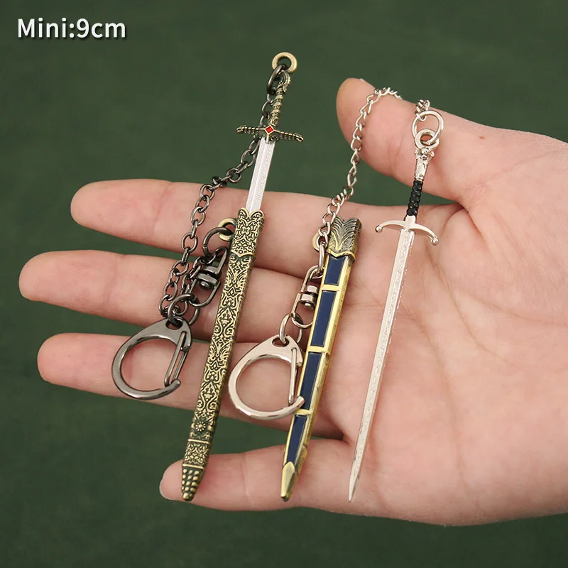 Mini Metal Keychain Game of Thrones Season 1 2 3 Jon Snow Arthur Dayne Jaime Lannister Sword Keychain Toy Metal Key Chains