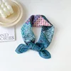 Qm58030-plaid fleur cuivre bleu