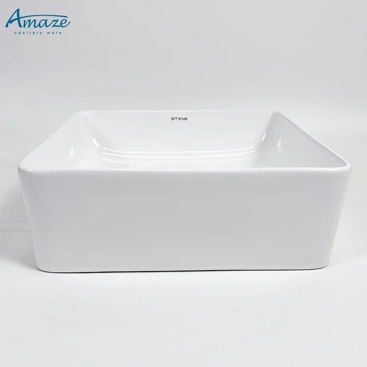 Modern ceramic sanitary ware bathroom vanity sink white countertop hand wash basin supplier