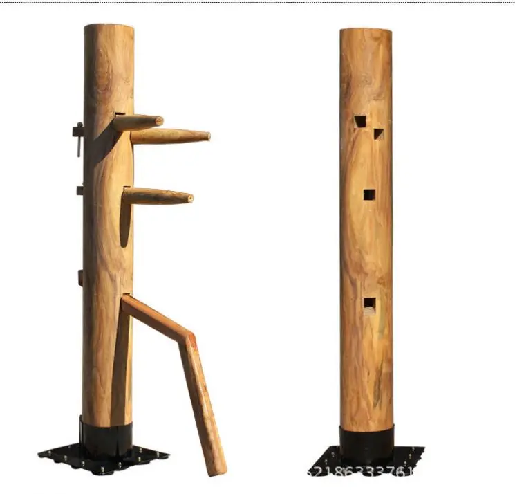 BunnyHi QJ023 Customizable Color Chinese Kungfu Martial Arts Training Device Equipment Wing Chun Mannequin Kung Fu Wooden Dummy