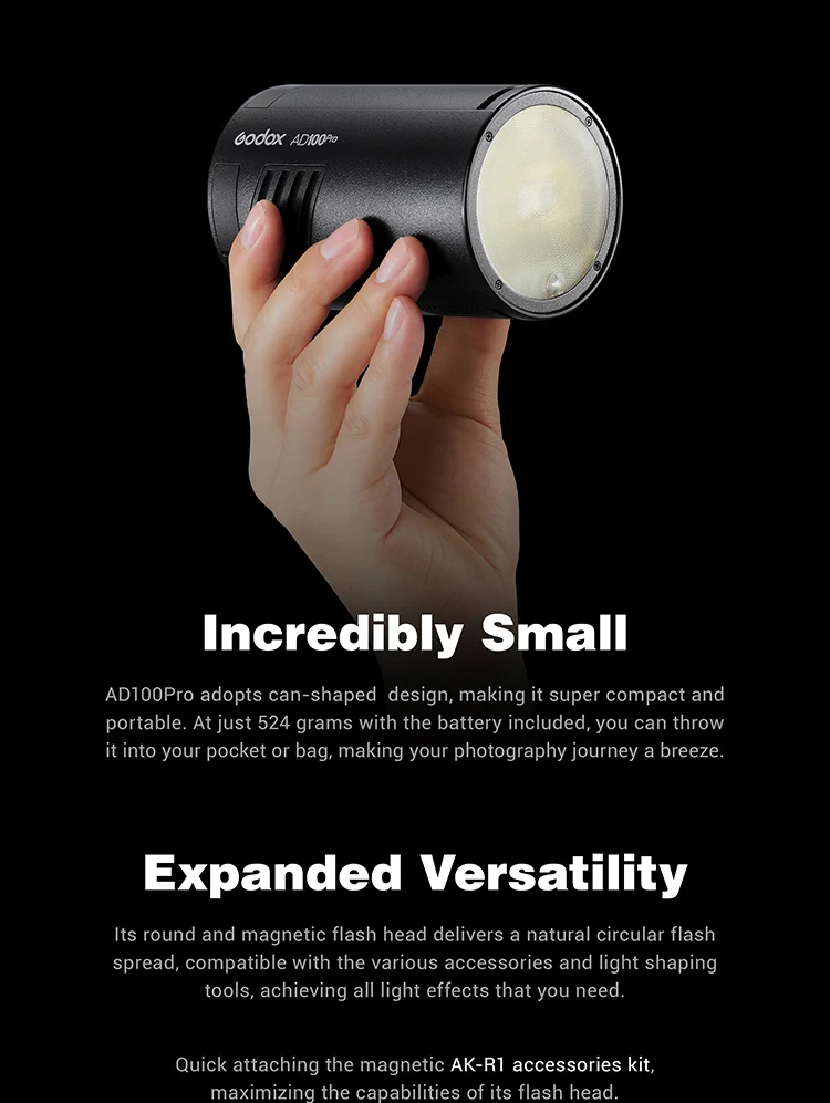 Godox Ad100pro TTL Pocket Flash Light Kit for DSLR Photography