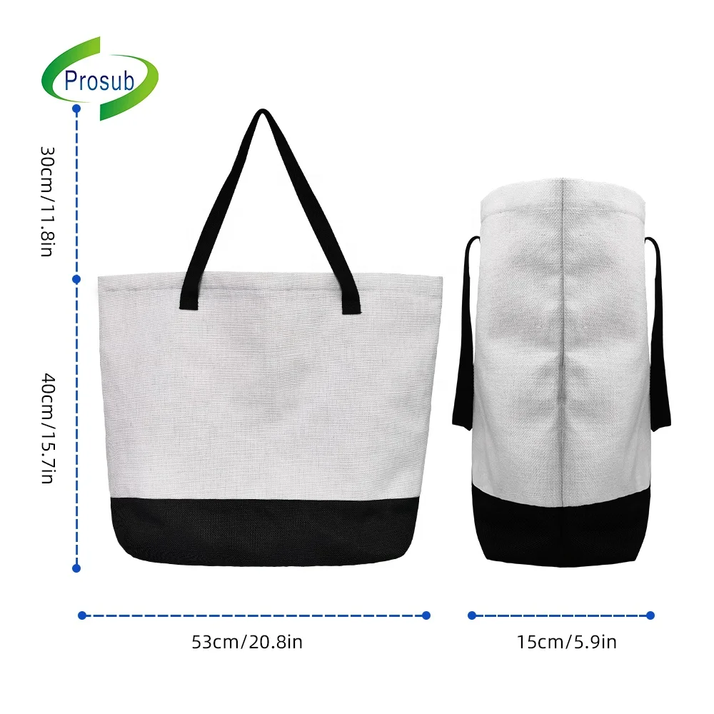 Prosub 380g Linen Sublimation Blanks Tote Bag Custom Print Logo ...