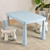 Blue table, 2 blue rabbit chairs, and free anti-slip pads.