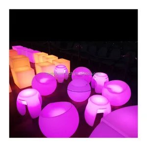 Fashionable LED Plastic Modern Triangular Chair Glowing Bar Stool Colorful Bedroom Outdoor/Indoor Party Decoration Seat