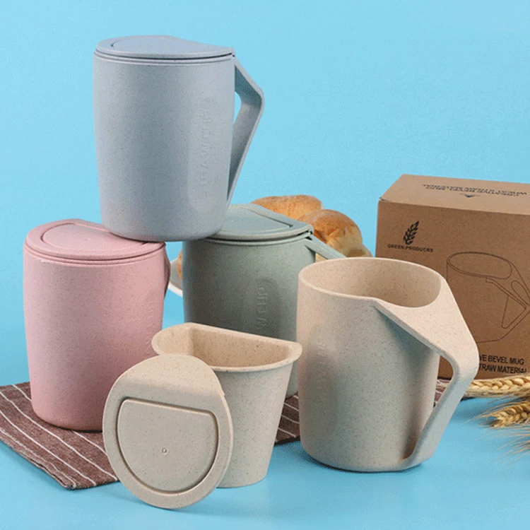 Экологически чистый съемный портативный не содержит Бисфенол А дорожный ПП пшеничная солома пластиковая биоразлагаемая чашка для чая с фильтром и