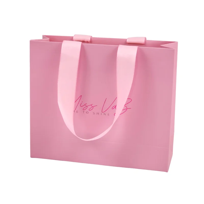 Custom Mini Luxury Small Pink Paper Shopping Gift Bag Cosmetic ...