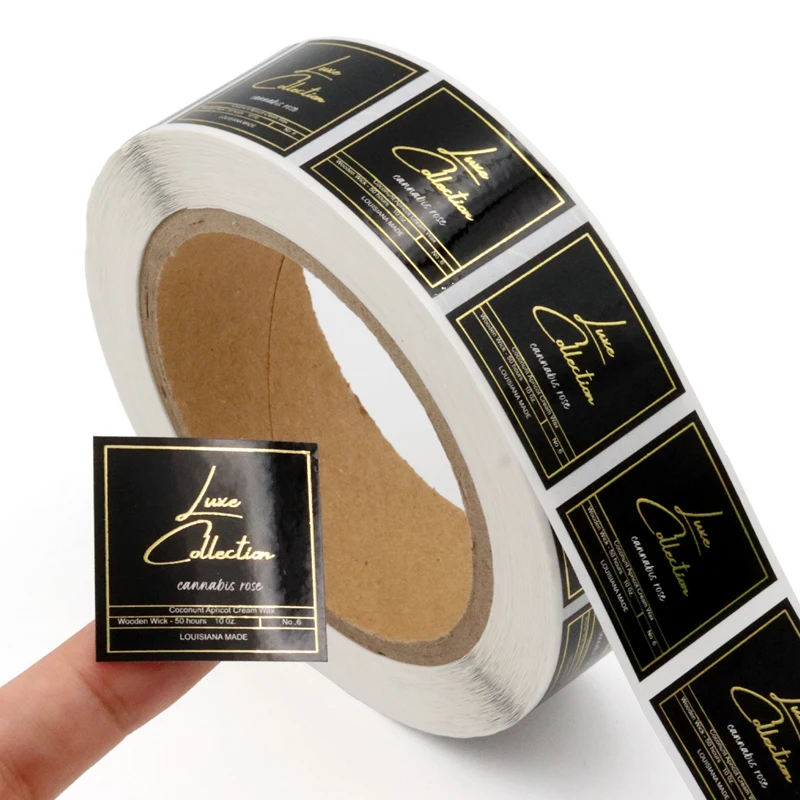 High Quality Waterproof Vinyl Adhesive Pp Brand Logo Rectangle Gold