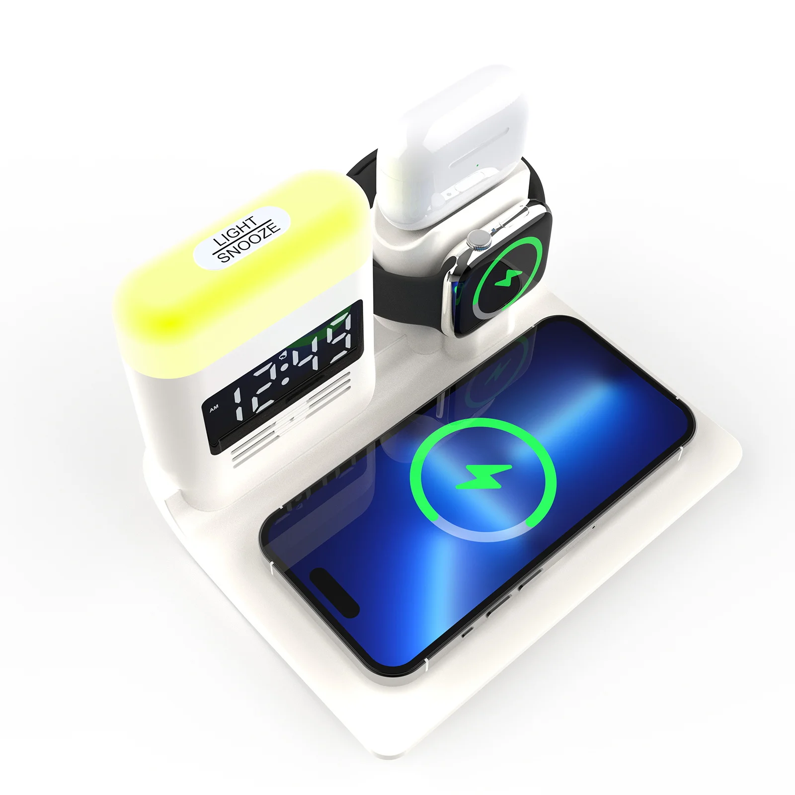 5-in-1 Multifunctional LED Light Electric Phone Charging Station New Product Multiple Device Adapted Chargers Adapters Wholesale