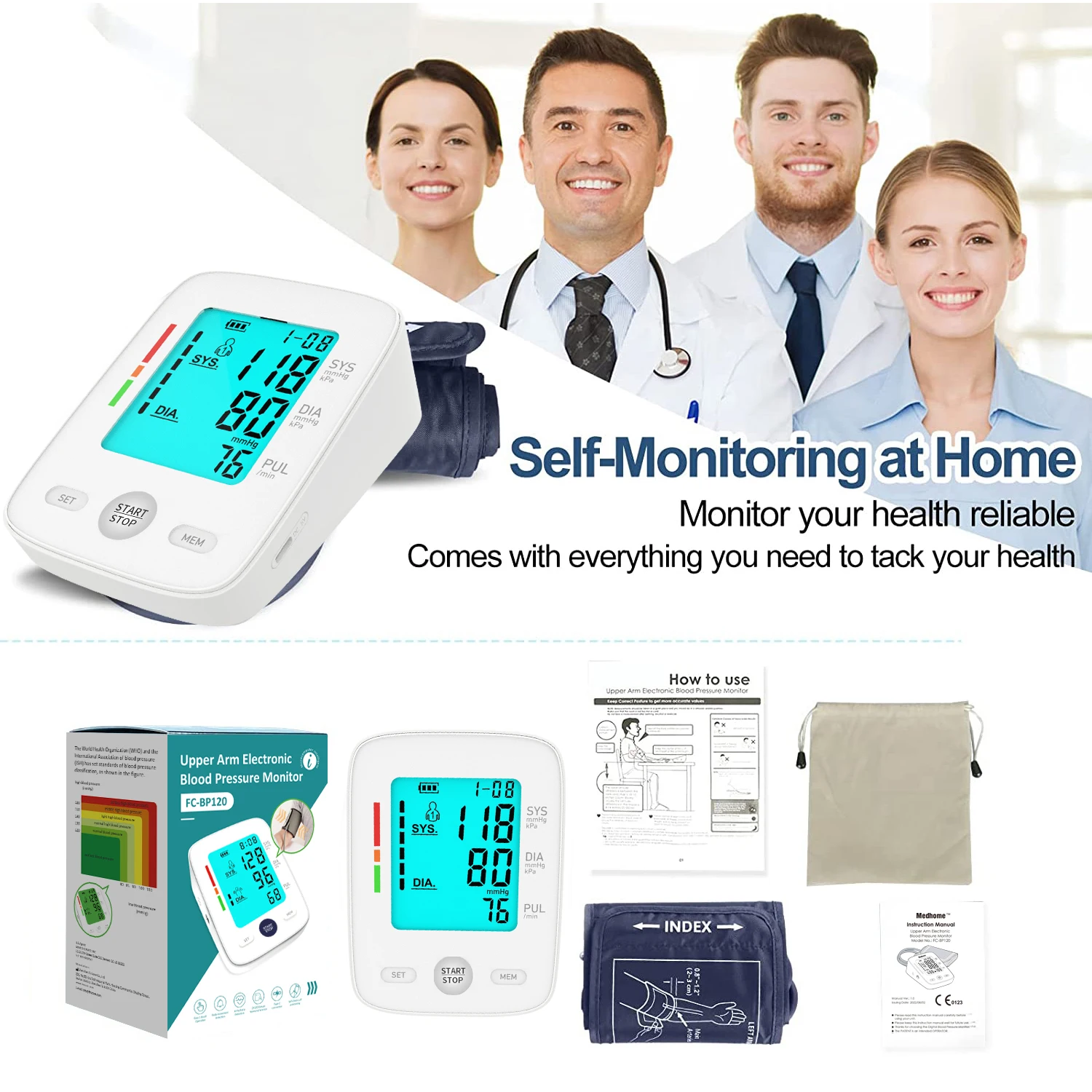 Factory Price Digital Arm Type BP Machine CE Approved Voice Blood Pressure Monitor Portable