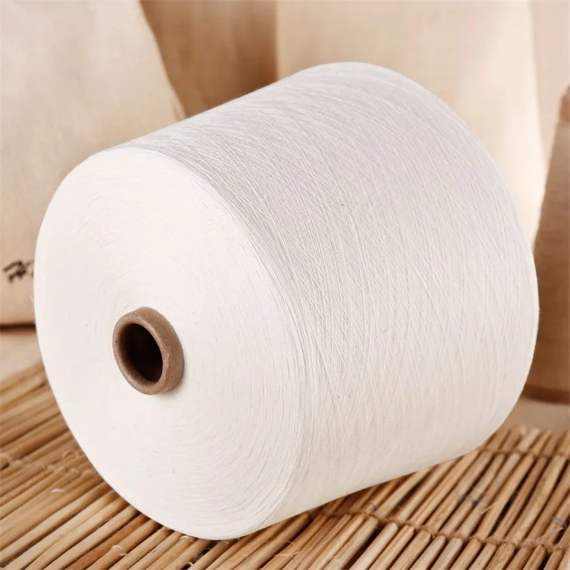 buon prezzo grezzo filato di cotone 100% bianco grezzo filato di cotone 100%  puro filato di cotone per tessitura