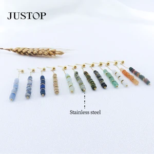 Luxury Natural Crystal Amethyst Crushed Real Gemstone Multi-colored Stone Drop Earring Accessories