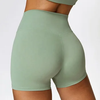 Breathable Super Soft Performance High Waisted Hip Lifting Yoga Shorts Activewear Women Butt Scrunched Sportswear Biker Shorts