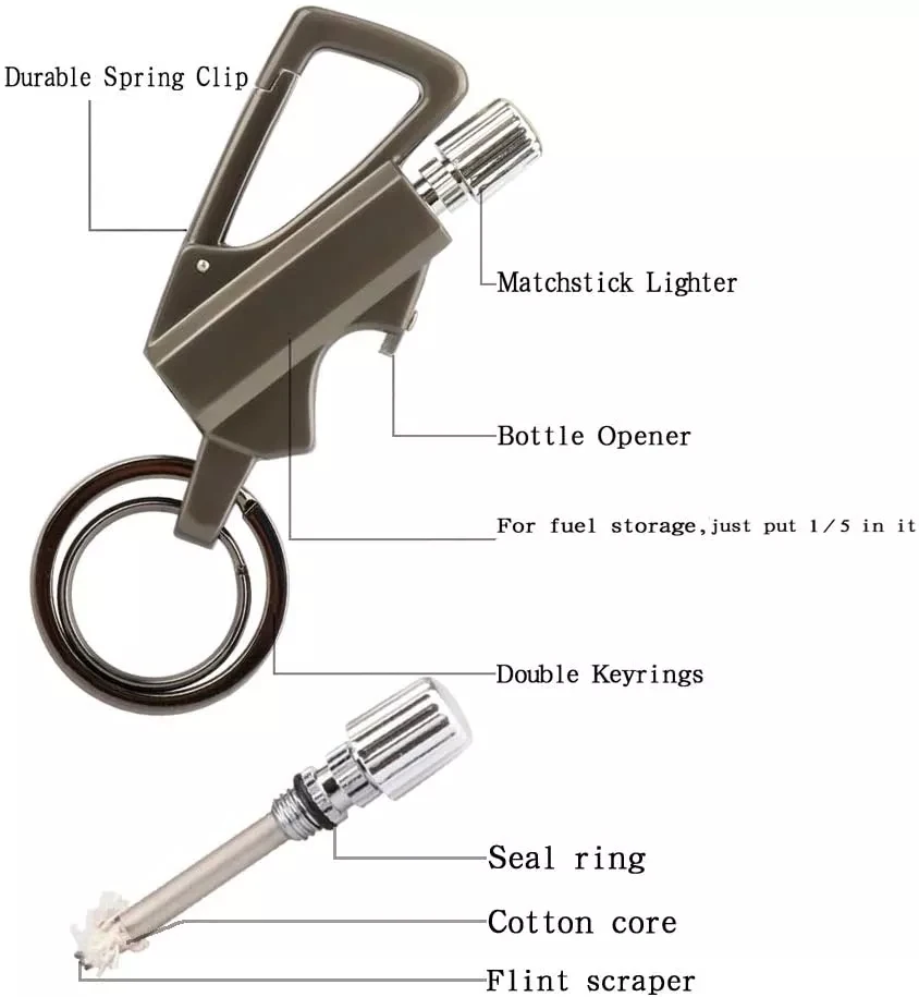 Matchstick lighter with keychain